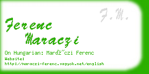 ferenc maraczi business card